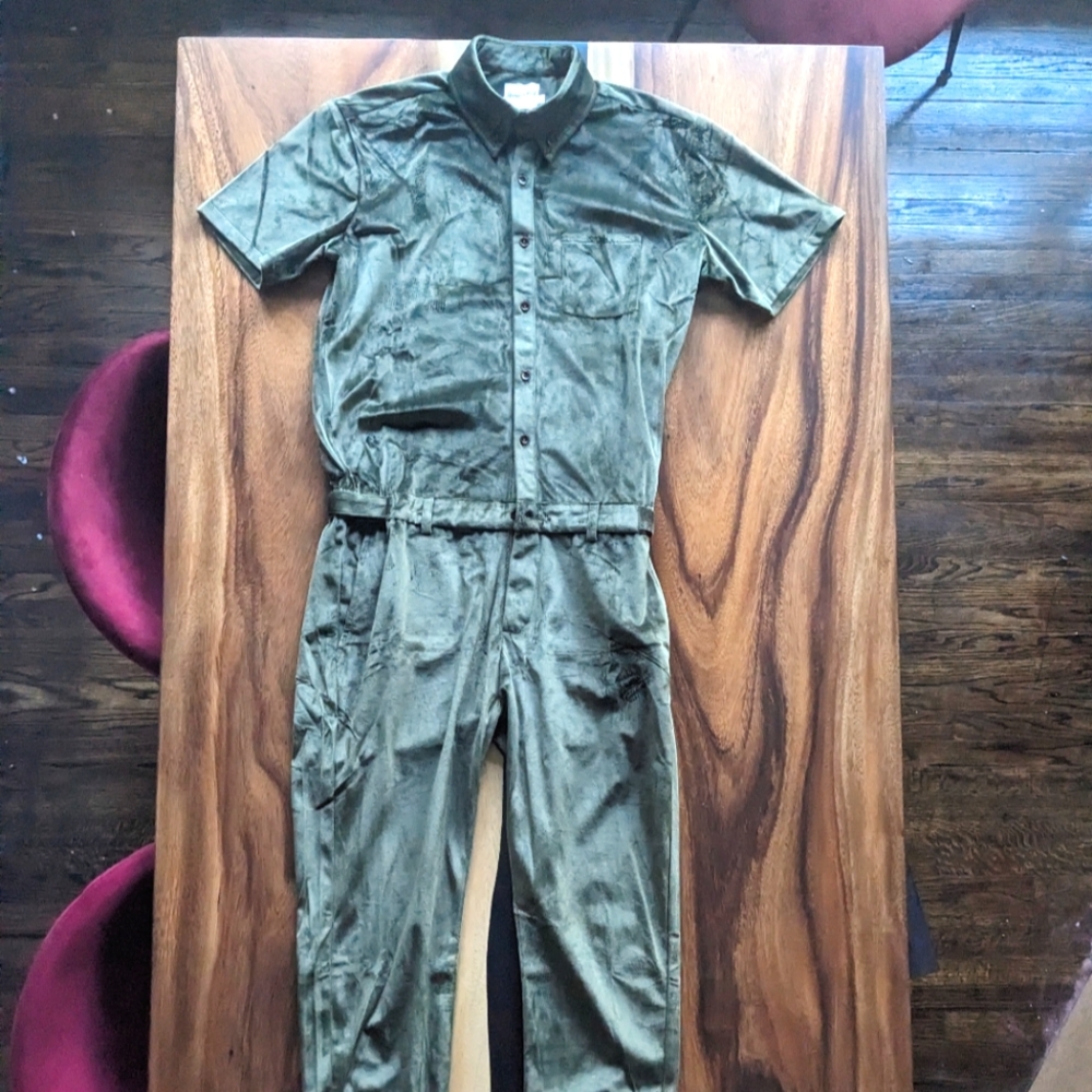 RomperJack Olive velvet jumpsuit
